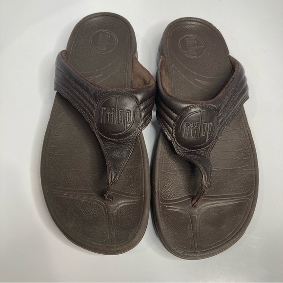 Fitflop brown sandals flip flops size 10 - Picture 3 of 6